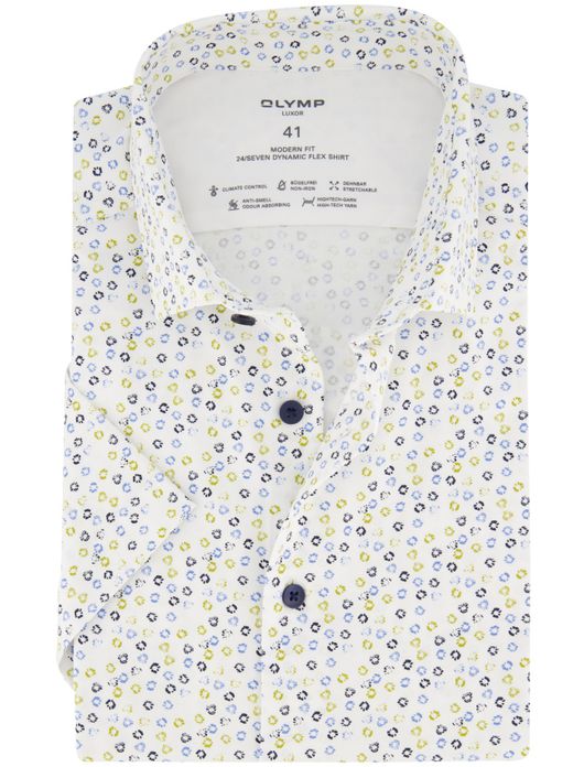 Olymp overhemd wit geprint