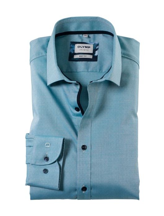 Olymp overhemd ml 5 blauw groen