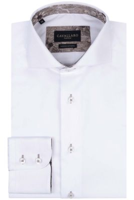 Cavallaro Cavallaro overhemd wit effen normale fit
