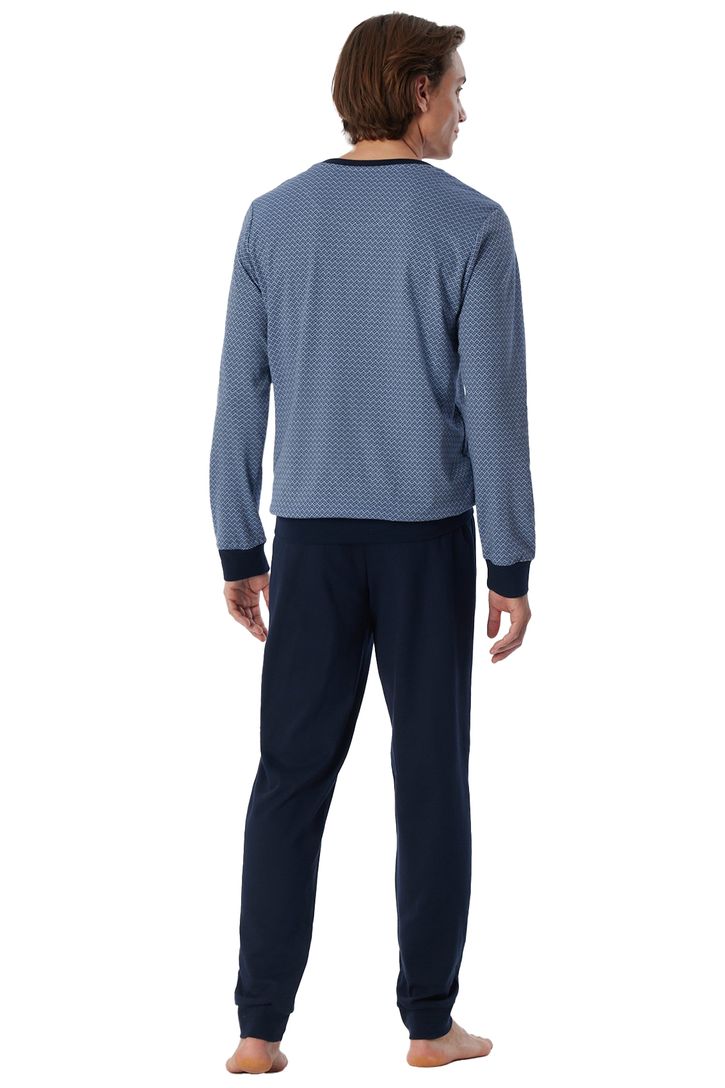 Pyjama Schiesser geprint katoen blauw