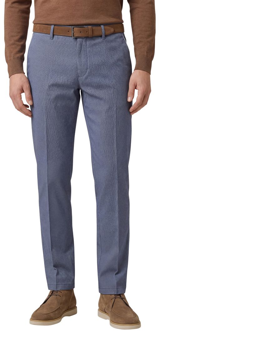 M.E.N.S. katoenen broek blauw effen katoen Meran