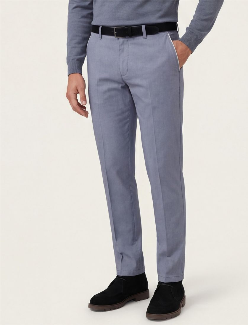 Modern fit Meran U M.E.N.S. katoenen broek blauw stretch