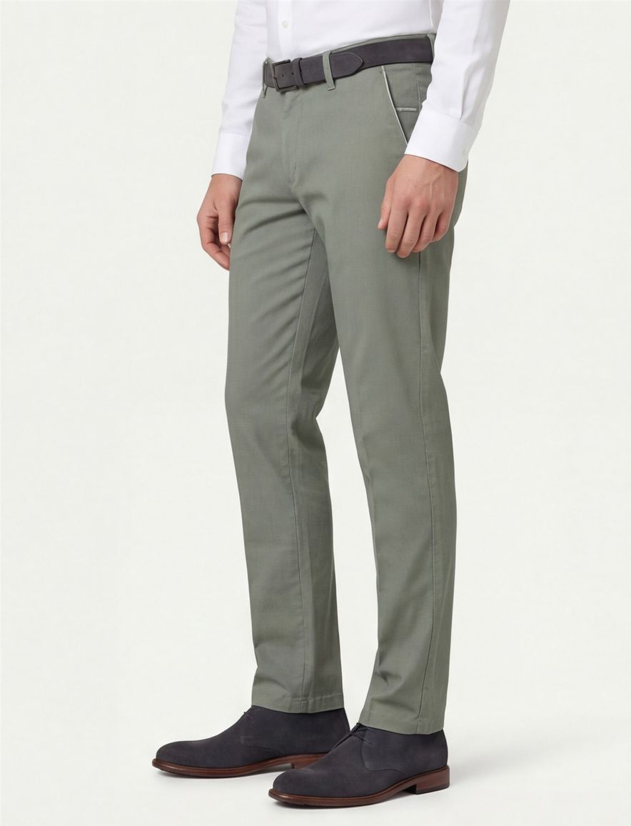 M.E.N.S. pantalon olijfgroen Meran wijde fit