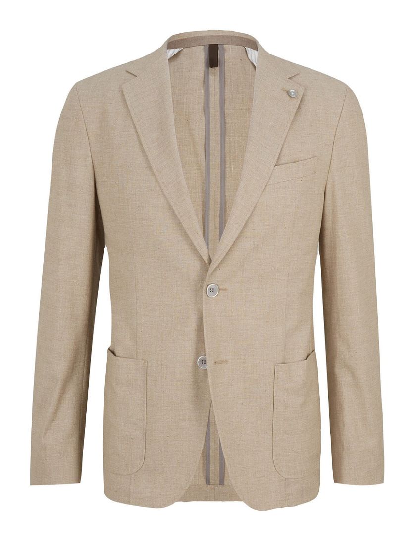Beige Strellson colbert effen slim fit