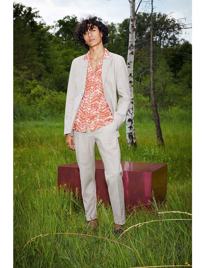 Beige Strellson colbert effen slim fit