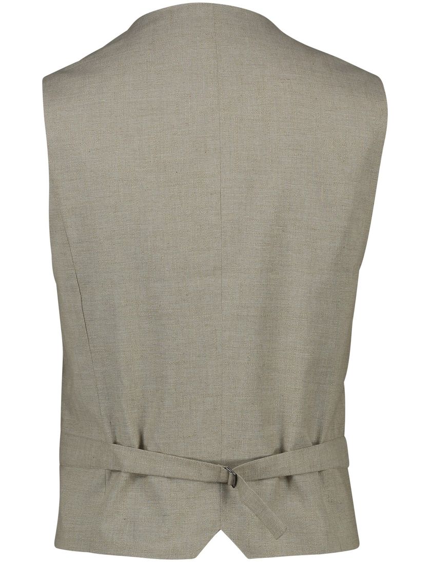 Strellson gilet beige effen katoen steekzakken normale fit