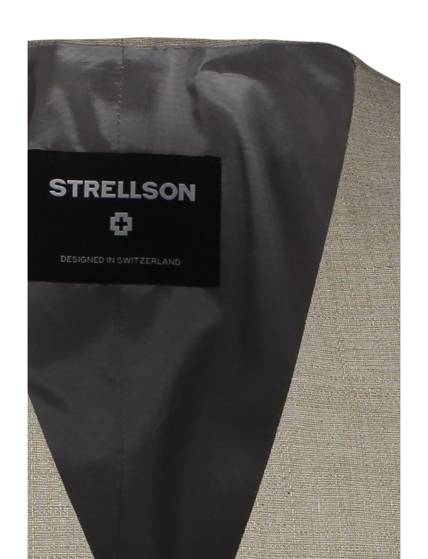 Strellson gilet beige effen katoen steekzakken normale fit