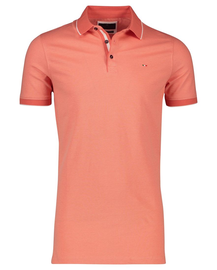 Portofino poloshirt normale fit oranje effen katoen
