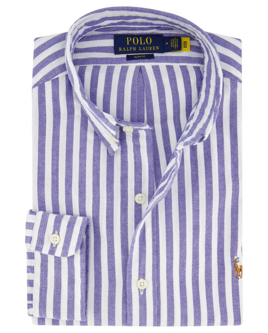 Polo Ralph Lauren overhemd slim fit blauw wit gestreept