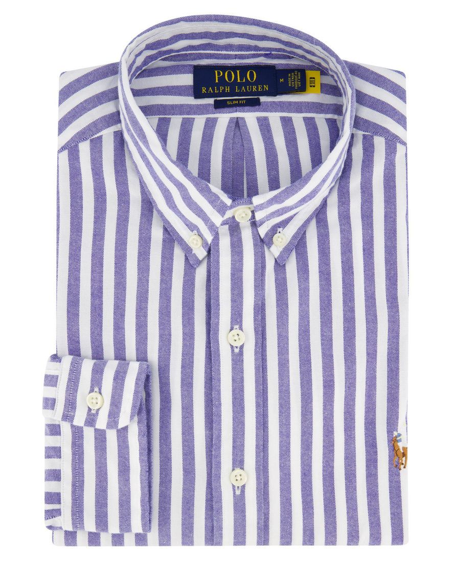 Polo Ralph Lauren overhemd slim fit blauw wit gestreept