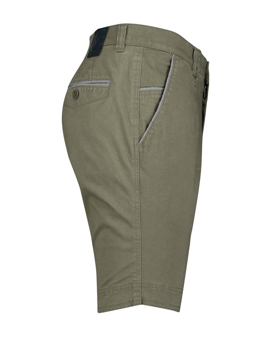 M.E.N.S. katoenen broek groen effen katoen wijde fit Meran