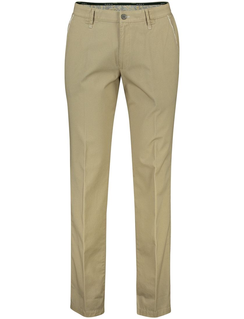 Katoenen M.E.N.S. broek effen camel wijde fit