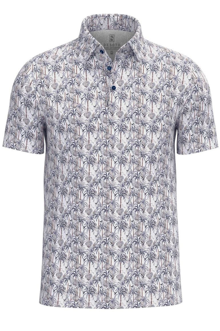 Desoto polo slim fit wit geprint surf mood katoen