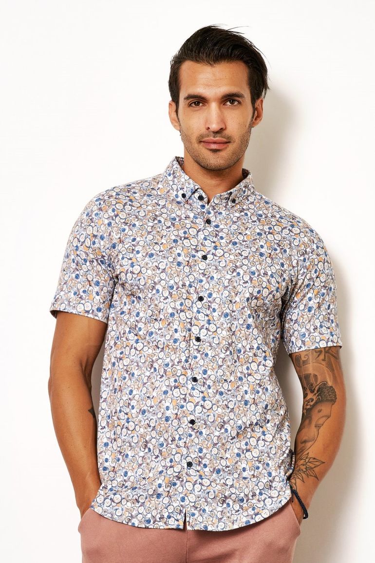 Desoto polo slim fit wit geprint surf mood katoen