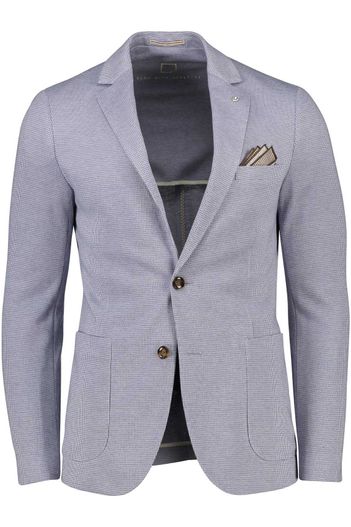 Born With Appetite Born With Appetite colbert slim fit blauw gemêleerd borstzak