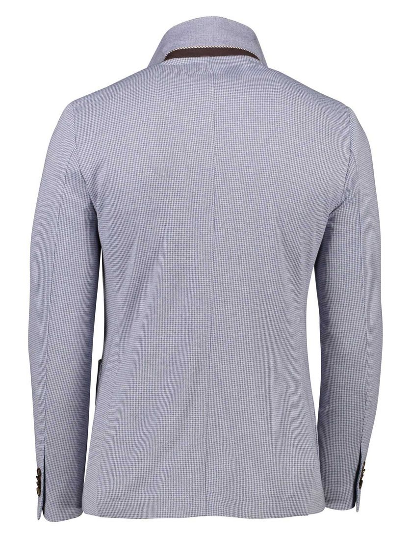 Born With Appetite colbert slim fit blauw gemêleerd borstzak