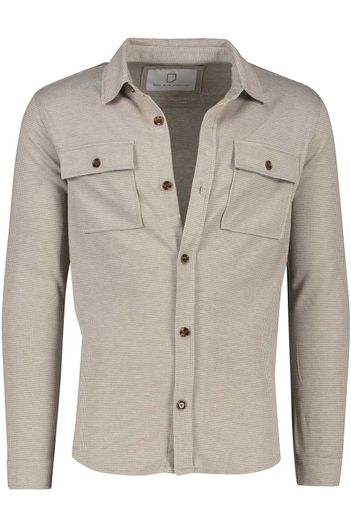 Born With Appetite Born With Appetite overshirt beige effen dubbele borstzak