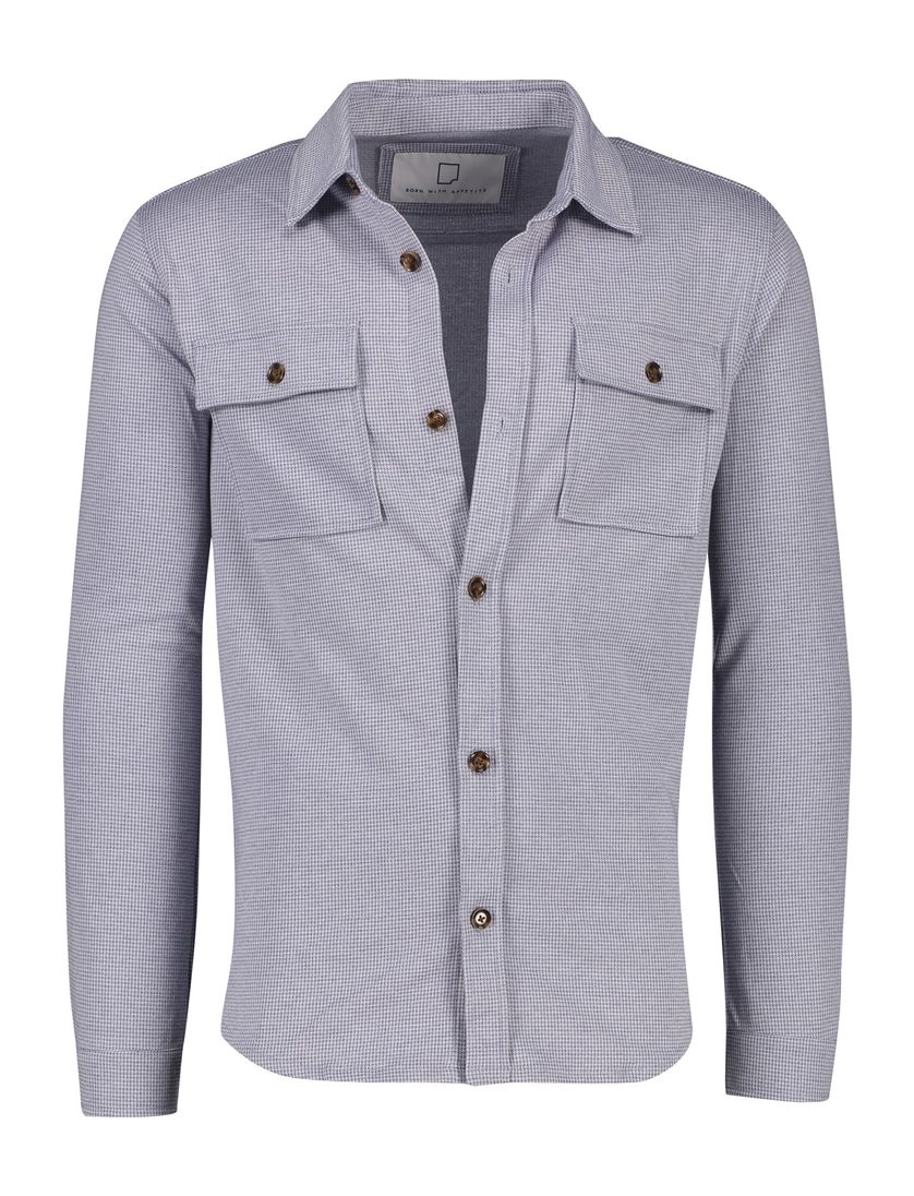 Born With Appetite casual overshirt normale fit blauw geruit