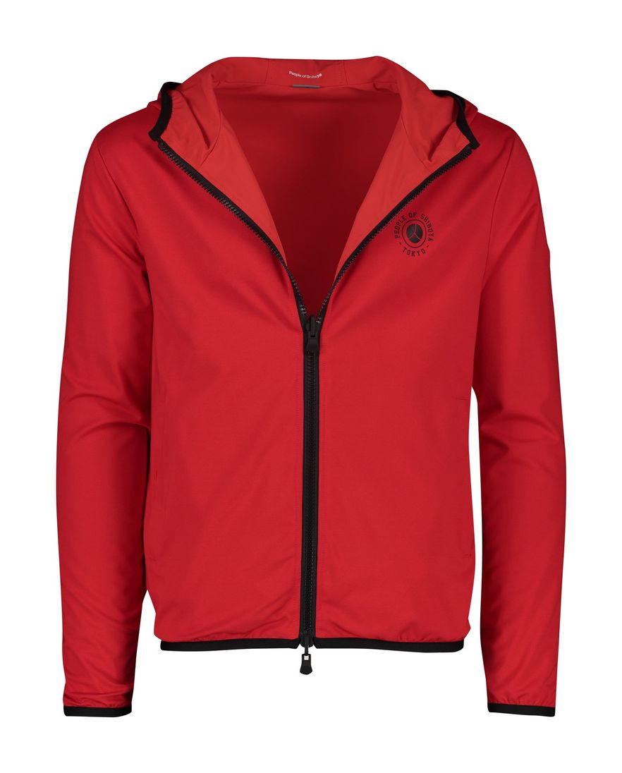 People of Shibuya zomerjas rood effen rits normale fit