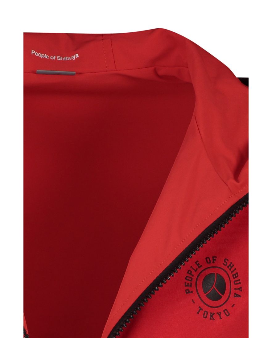 People of Shibuya zomerjas rood effen rits normale fit