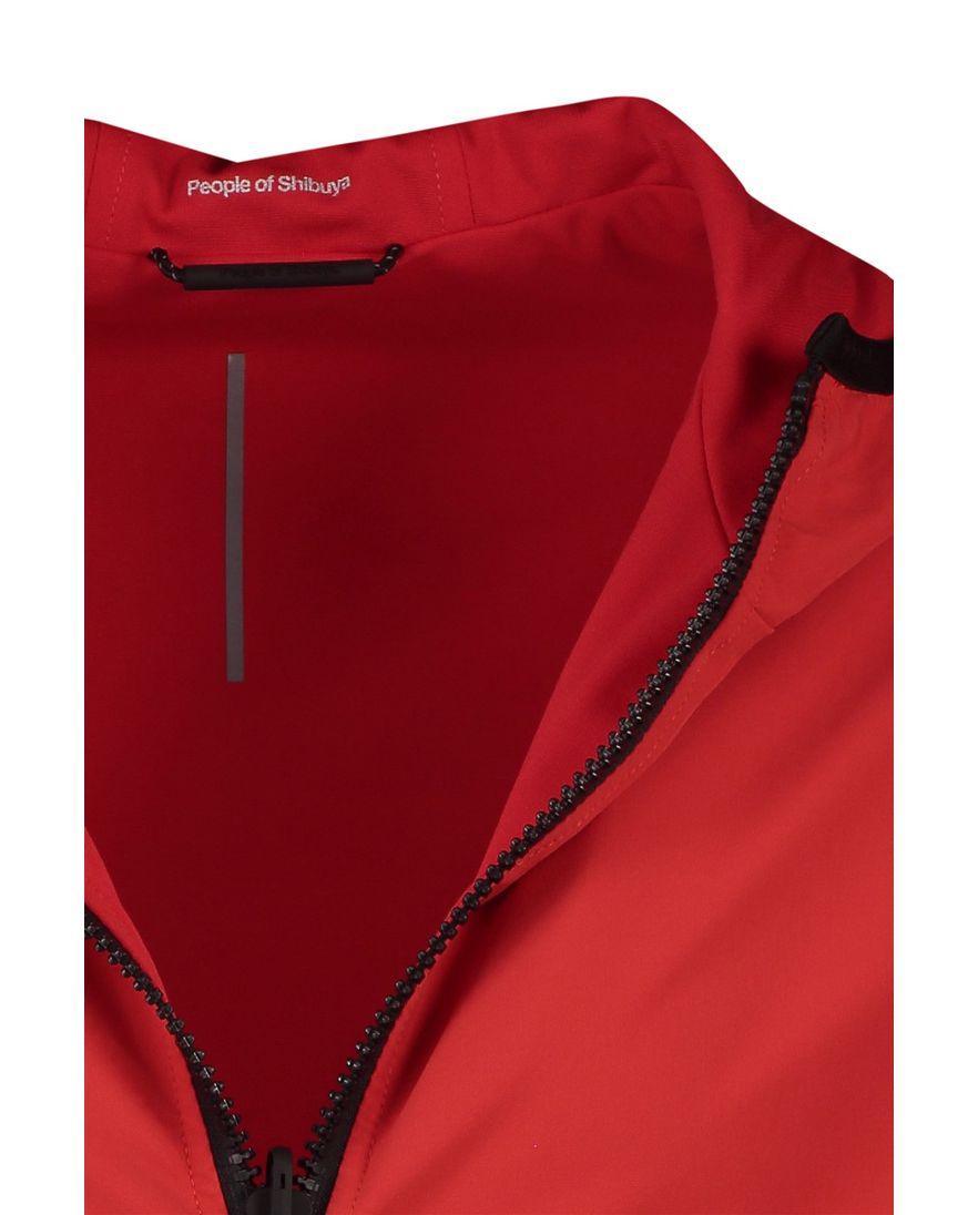 People of Shibuya zomerjas rood effen rits normale fit