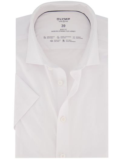 Olymp Olymp Level Five body fit overhemd korte mouw wit
