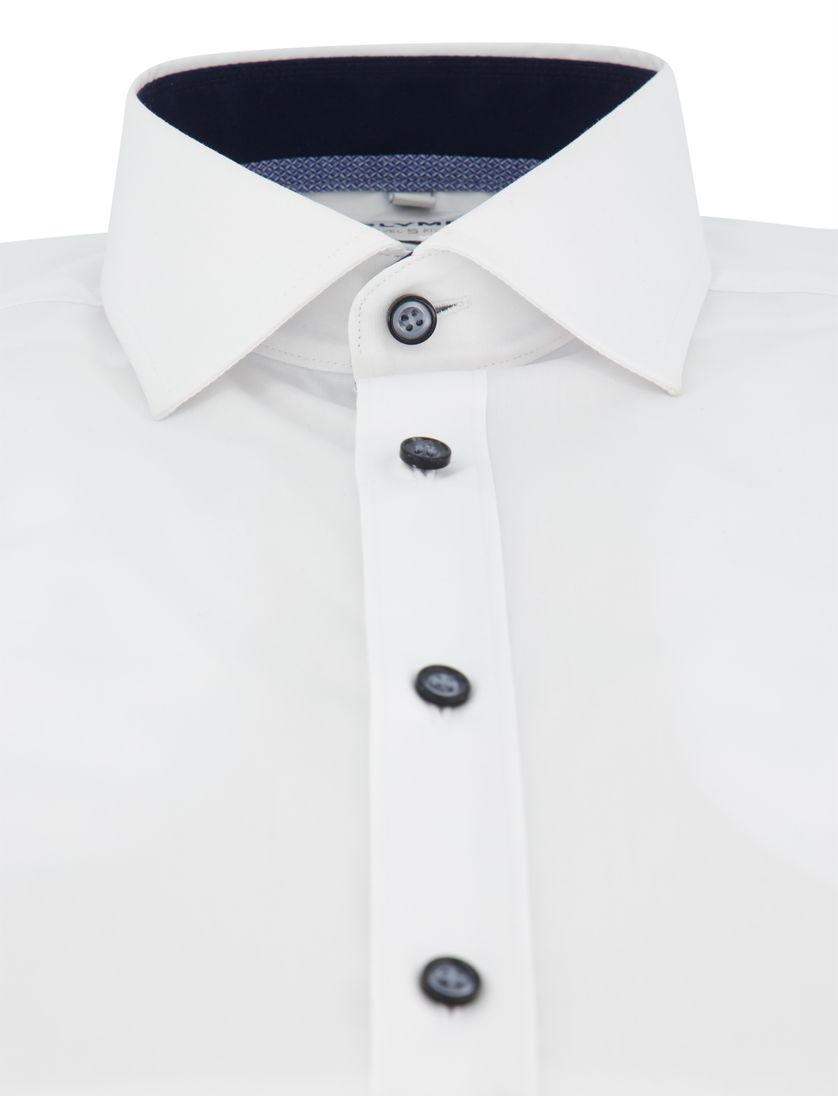 Olymp overhemd body fit wit effen wide collar