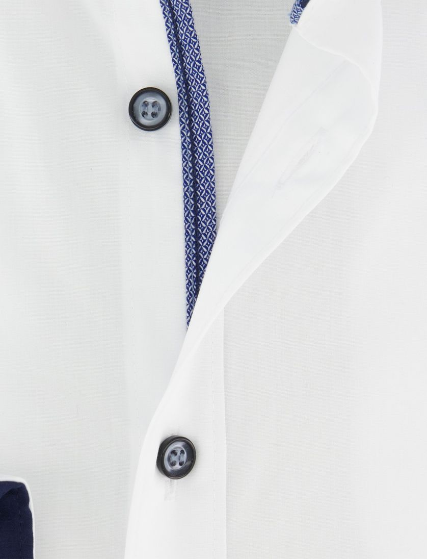 Olymp overhemd body fit wit effen wide collar