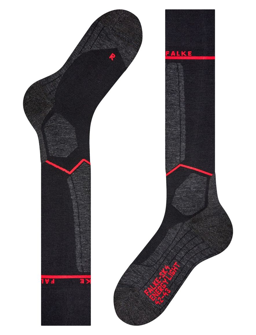 Falke sokken Energy Light zwart rood hoog