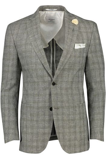 Carl Gross Carl Gross colbert Sakko groen geruit linnen normale fit