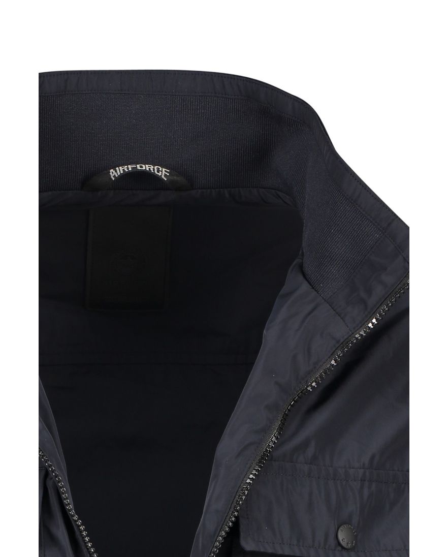 Airforce zomerjas kort NIC donkerblauw rits effen 2 borstzakken