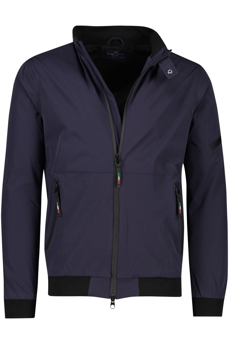 Portofino tussenjas Bergamo donkerblauw effen rits normale fit
