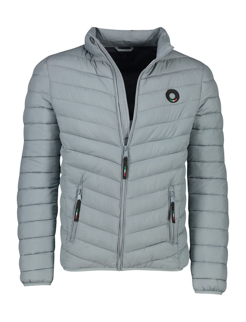 Tussenjas Portofino Misano grijs effen rits normale fit