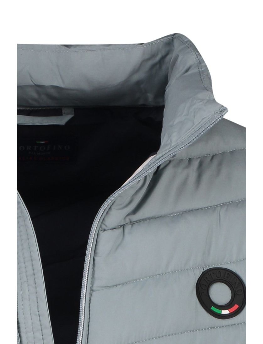 Tussenjas Portofino Misano grijs effen rits normale fit