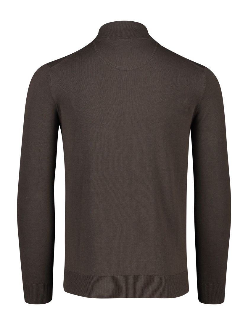 Portofino vest opstaande kraag donkergroen rits effen katoen