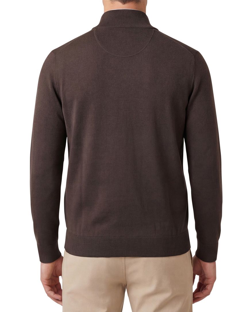 Portofino vest opstaande kraag donkergroen rits effen katoen