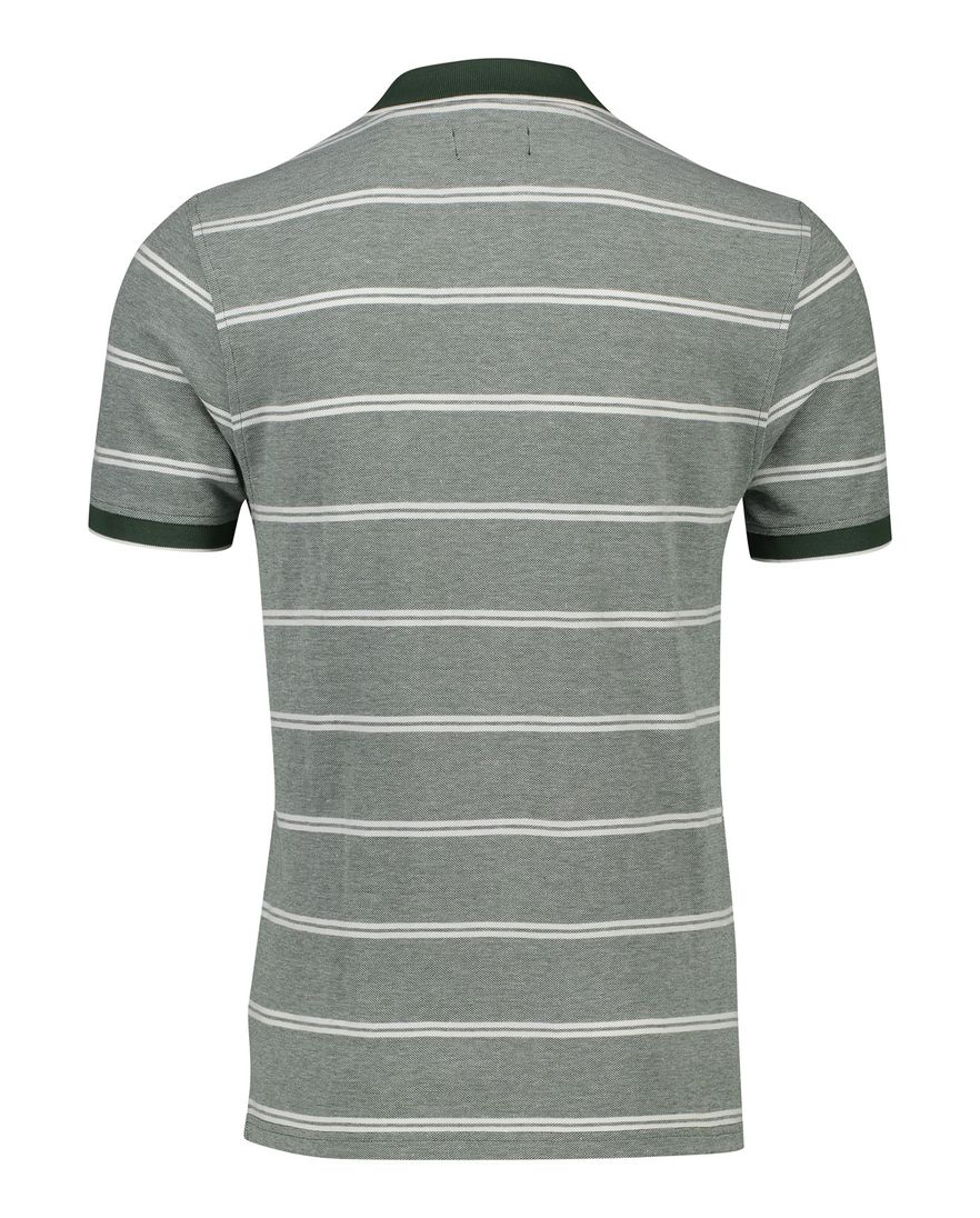 Portofino poloshirt korte mouwen normale fit groen gestreept katoen