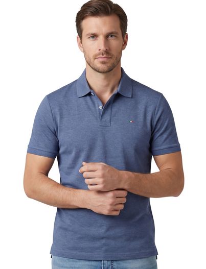 Portofino Portofino polo normale fit Milano donkerblauw effen katoen 2 knoops