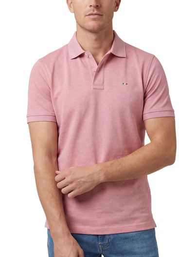 Portofino Portofino polo normale fit roze effen 100% katoen