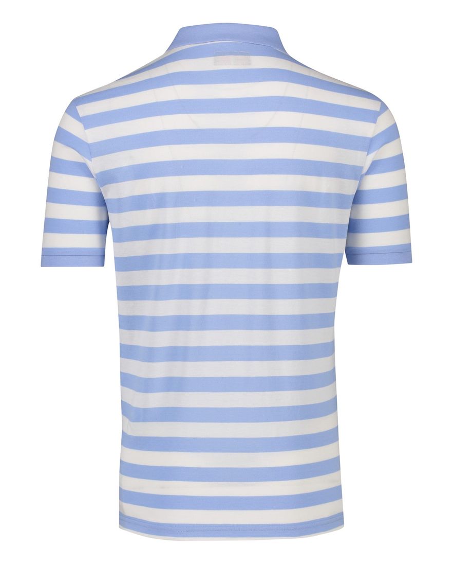 Portofino Amalfi polo korte mouw lichtblauw wit gestreept