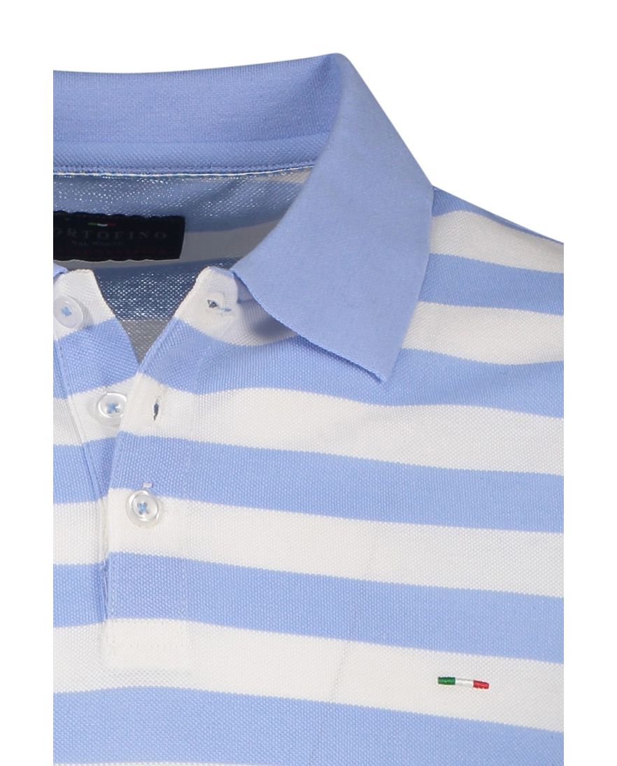 Portofino Amalfi polo korte mouw lichtblauw wit gestreept
