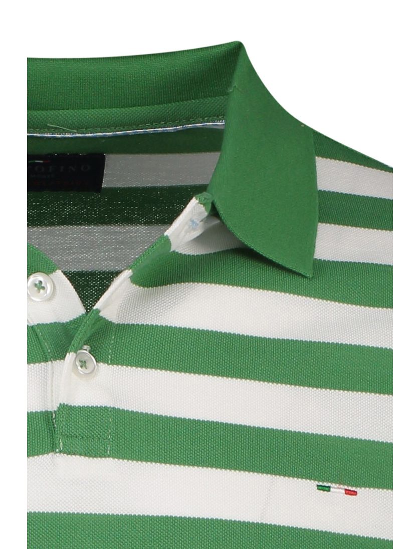 Portofino Amalfi polo katoen korte mouw groen wit