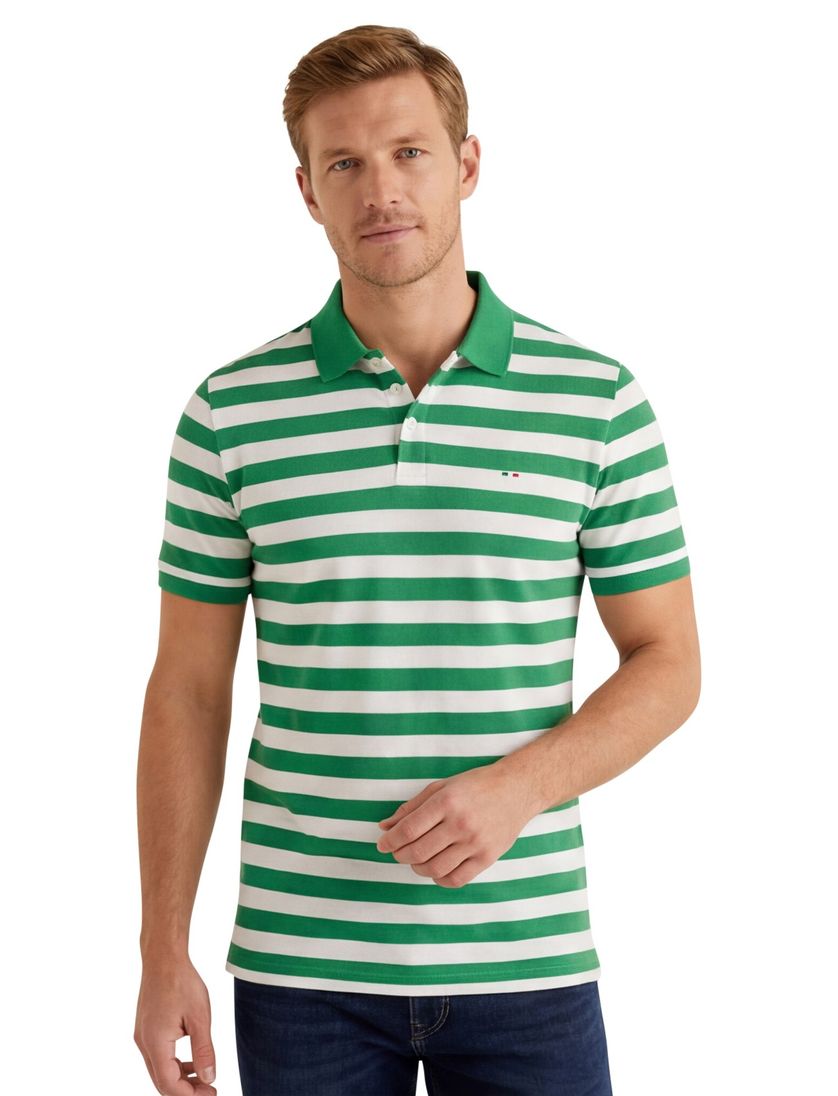 Portofino Amalfi polo katoen korte mouw groen wit