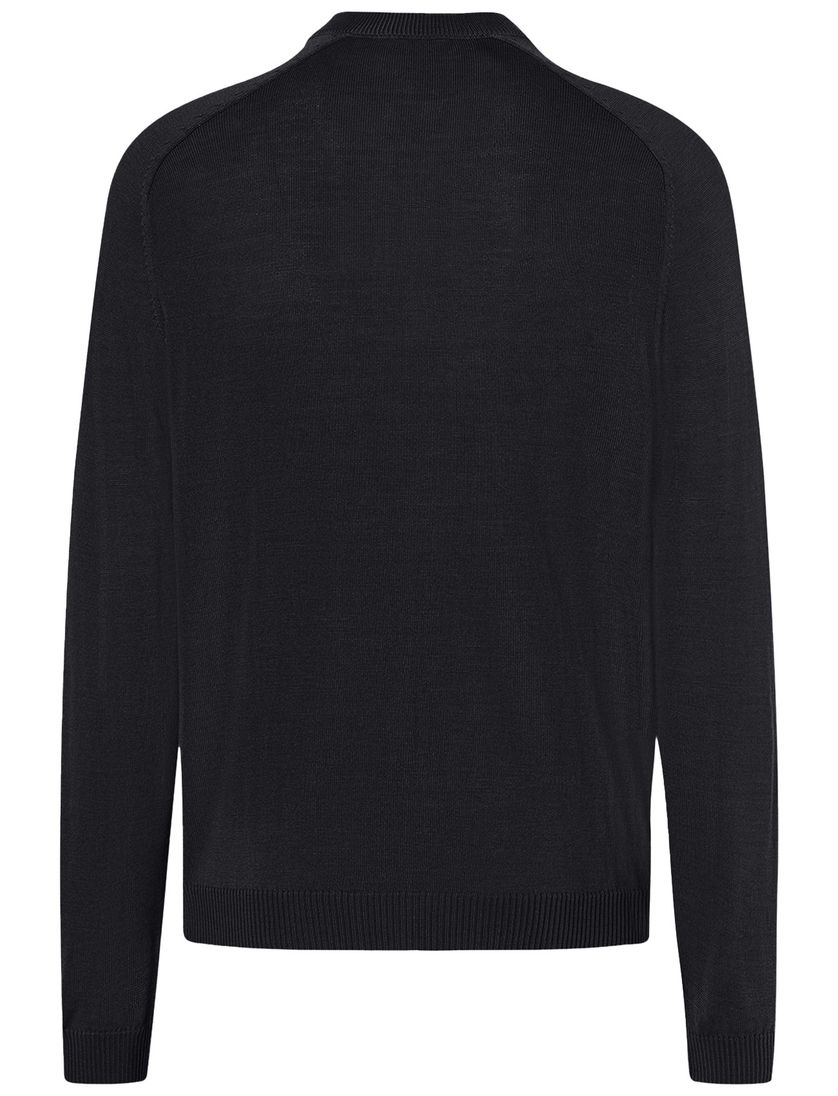 Maerz vest rits effen wol zwart