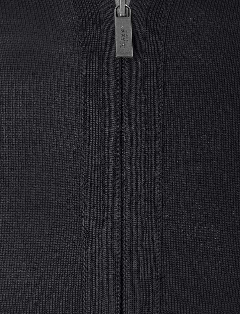 Maerz vest rits effen wol zwart