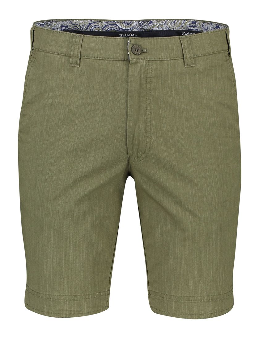 Kuba M.E.N.S. korte broek olijfgroen effen katoen