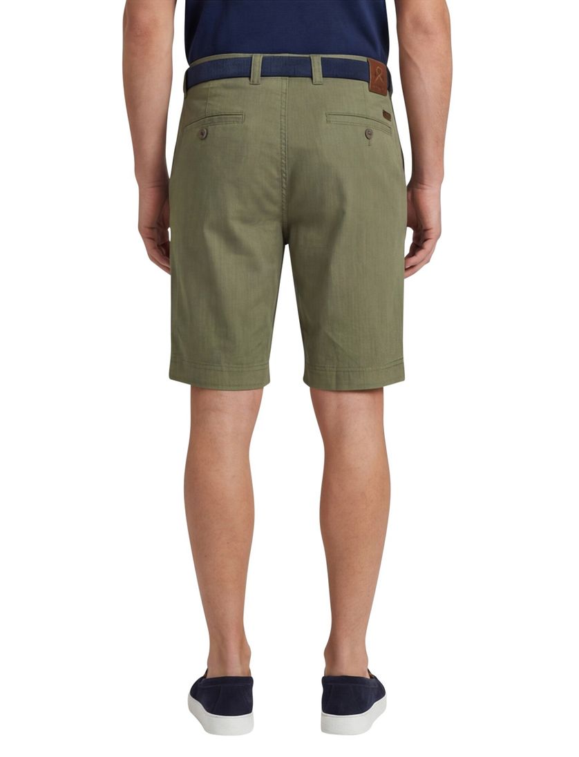 Kuba M.E.N.S. korte broek olijfgroen effen katoen