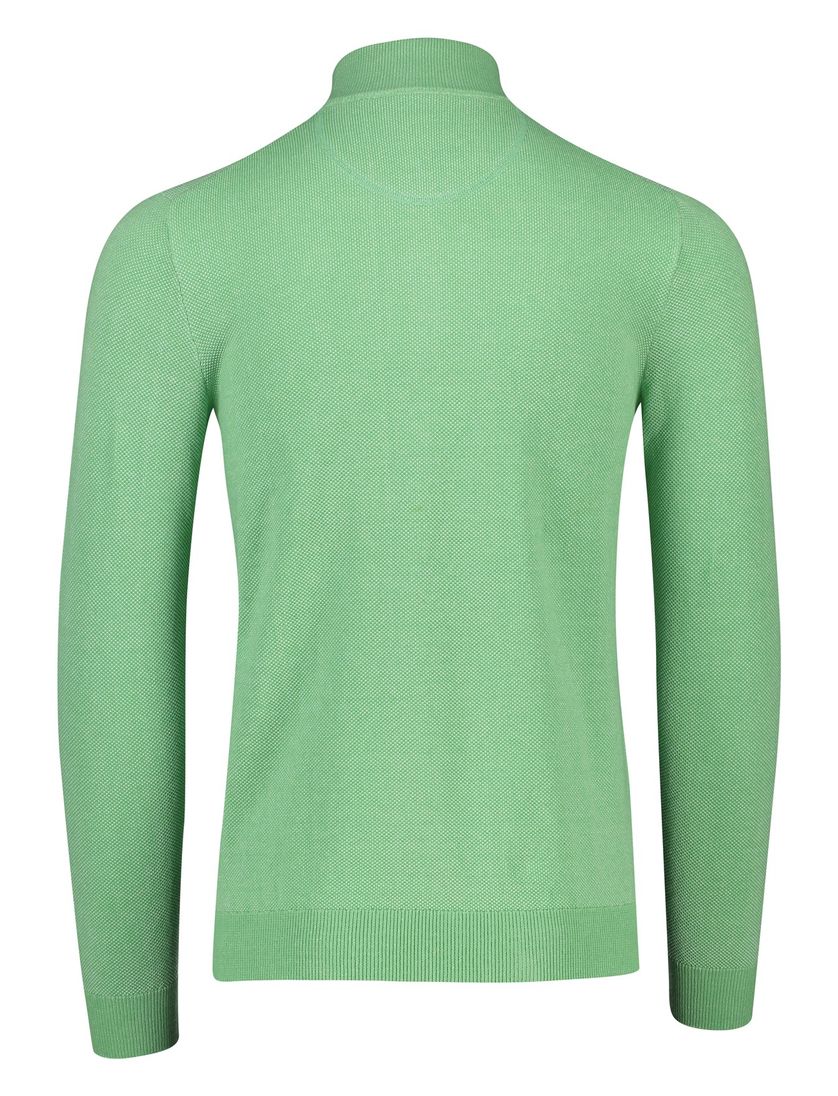 Portofino trui opstaande kraag groen effen 100% katoen