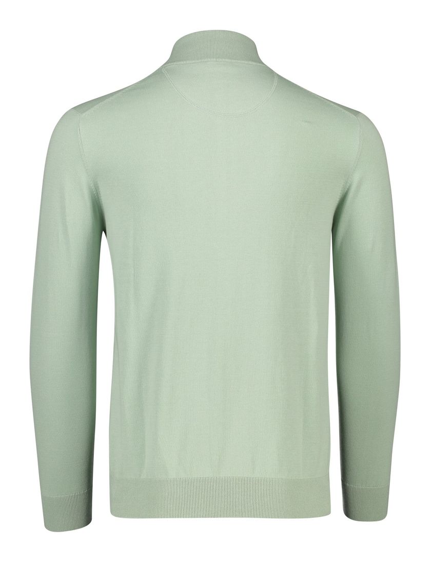 Portofino vest Monza opstaande kraag lichtgroen rits effen katoen