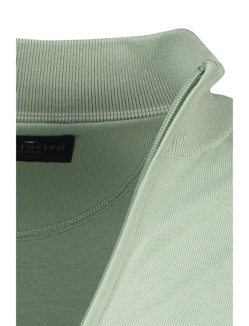 Portofino vest Monza opstaande kraag lichtgroen rits effen katoen